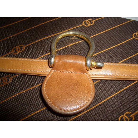 GUCCI early brown logo print XL asymmetrical envelope top clutch - Picture 2 of 13